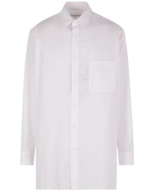 Yohji Yamamoto Long-Sleeved Straight-Hem Shirt - White