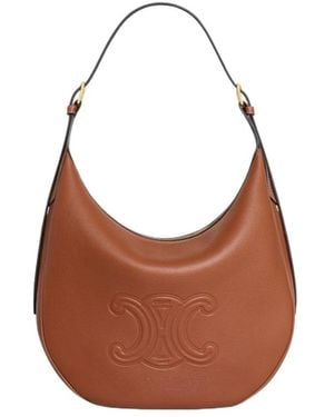 Celine Logo Shoulder Bag - Brown