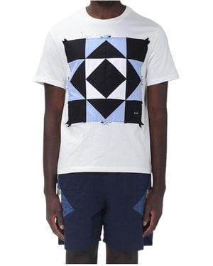 A.P.C. Patchwork-Detail T-Shirt - Blue