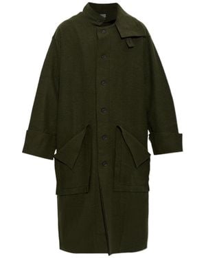 Yohji Yamamoto Long-Sleeved Coat - Green