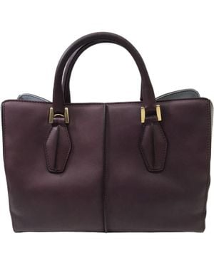 Tod's Double Handle Shoulder Bag - Purple