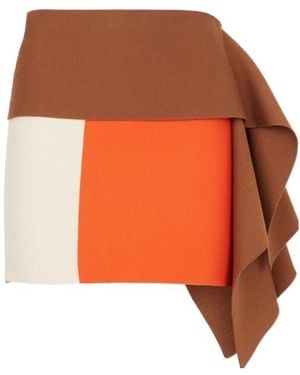 Fendi Asymmetric Mini Skirt - Orange