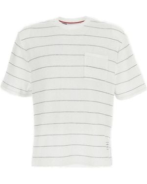 Thom Browne Crewneck Striped T-Shirt - White