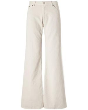 Haikure Cotton-Courduroy Wide-Leg Pants - White