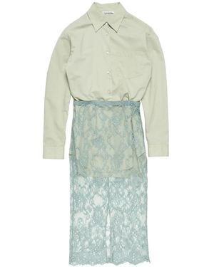 Acne Studios Lace Panel Shirt Dress - Green