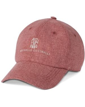 Brunello Cucinelli Logo Embroidered Curved Peak Cap - Pink