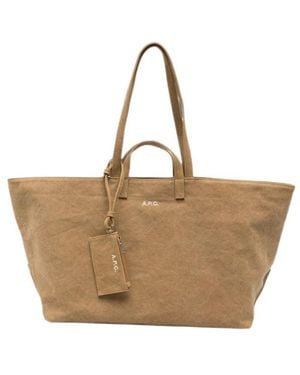 A.P.C. Le Drummer Toile Top Handle Bag - Natural