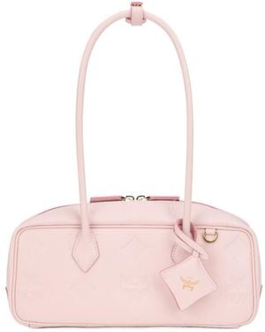 MCM Aren East West Maxi Monogram Small Shoulder Bag - Pink