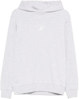 Eleventy Slogan-Print Hoodie - White