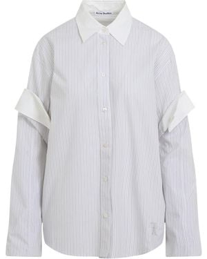 Acne Studios Button-Up Striped Layered Shirt - White