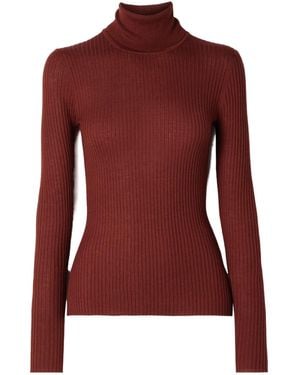Gabriela Hearst Peppe Ribbed Cashmere And Silk-Blend Turtleneck Jumper - Red