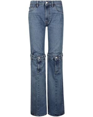 Coperni Buttoned Panel Flared Jeans - Blue