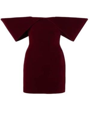 David Koma Off-Shoulder Velvet Minidress - Red