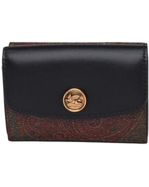 Etro Paisley-Jacquard Foldover Top Wallet - Blue