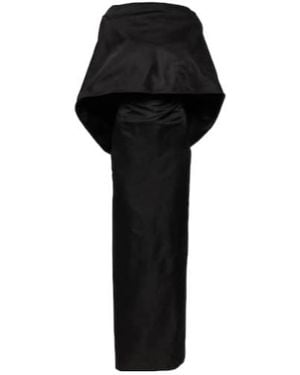 The Attico Caped Midi Dress - Black