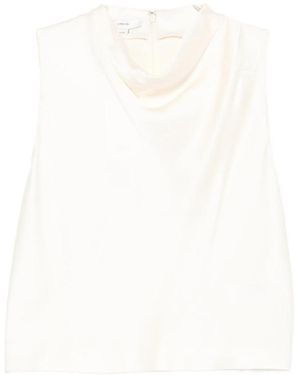 Vince Cowl-Neck Sleeveless Top - White