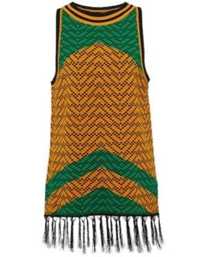 Dodo Bar Or Tassel-Trimmed Jacquard Top - Green