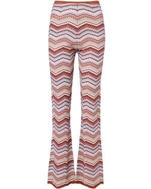 RIXO London Boni Chevron Cotton Flared Trousers