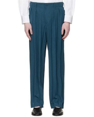 Homme Plissé Issey Miyake Edge Pleated Trousers - Blue