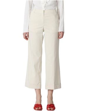 Jacob Cohen Selena Slim Slim Nine-Quarter Hem Trousers - White
