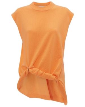 JW Anderson Knitted Ring-Detail Top - Orange