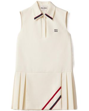 Miu Miu Sleeveless Shirt Dress - Natural