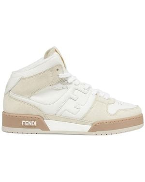 Fendi Match High-Top Sneakers - White