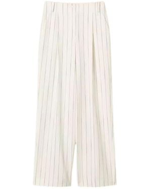 Twinset Pinstripe Palazzo Pants - White