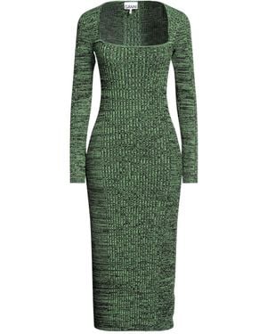 Ganni Two-Tone Designed Dress - Green