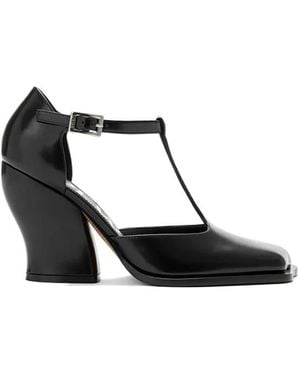 Loewe Leather Onda T-Bar Court Shoes 90 - Black