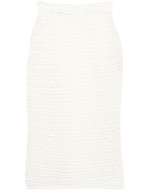 Dorothee Schumacher Modern Textures Crochet Pencil Skirt - White