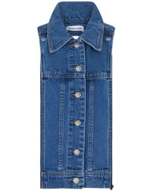 Veronica Beard Panelled Sleeveless Denim Top - Blue
