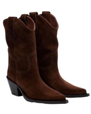 Paris Texas Soft Denim Boots - Brown