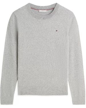 Tommy Hilfiger Crew-Neck Logo Jumper - Grey