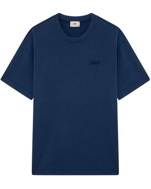 Autry Logo Patch Crewneck T-Shirt - Blue