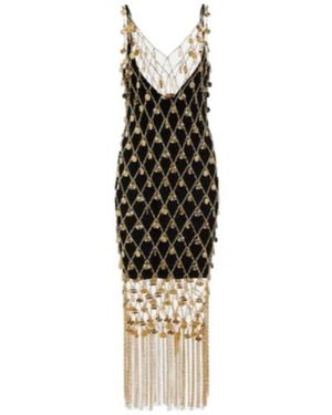Rabanne Embellished Brass Chain Midi Dress - Metallic