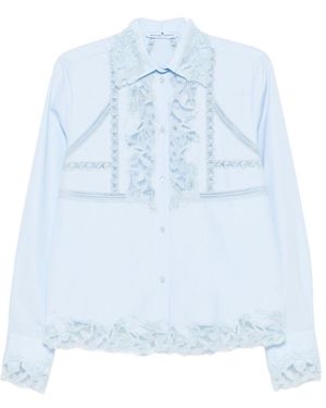 Ermanno Scervino Lace-Detail Shirt - Blue