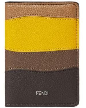 Fendi Colourblock Bi-Fold Card Case - Yellow