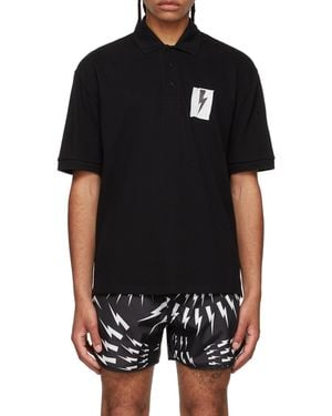 Neil Barrett Logo Short-Sleeved Polo Shirt - Black