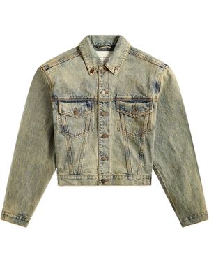 Entire studios Button-Front Denim Jacket - Green