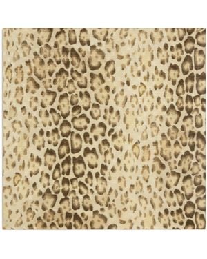 Celine Leopard Print Triomphe Bandana - Metallic