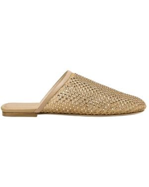 Stuart Weitzman Bareitall Shine Mule - Brown