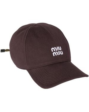 Miu Miu Denim Baseball Cap - Brown
