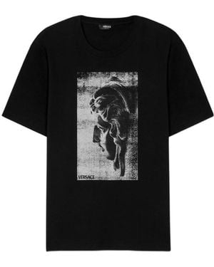 Versace Pattern-Printed Crewneck T-Shirt - Black