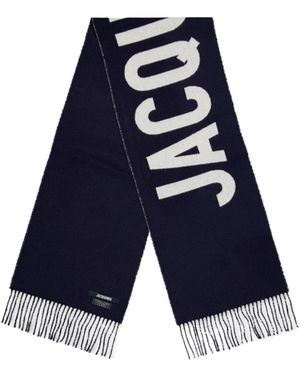 Jacquemus L'Écharpe Fringe Logo Scarf - Blue