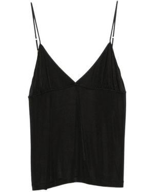 Saint Laurent V-Neck Sleeveless Top - Black