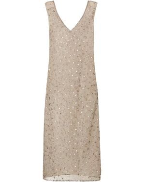 Fendi V-Neck Dress - Natural