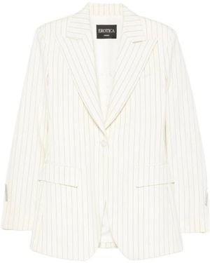 Dondup Striped Long-Sleeve Blazer - White