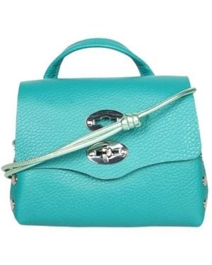 Zanellato Studded Leather Shoulder Bag - Blue