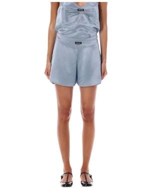 Miu Miu Satin Boxer Shorts - Blue